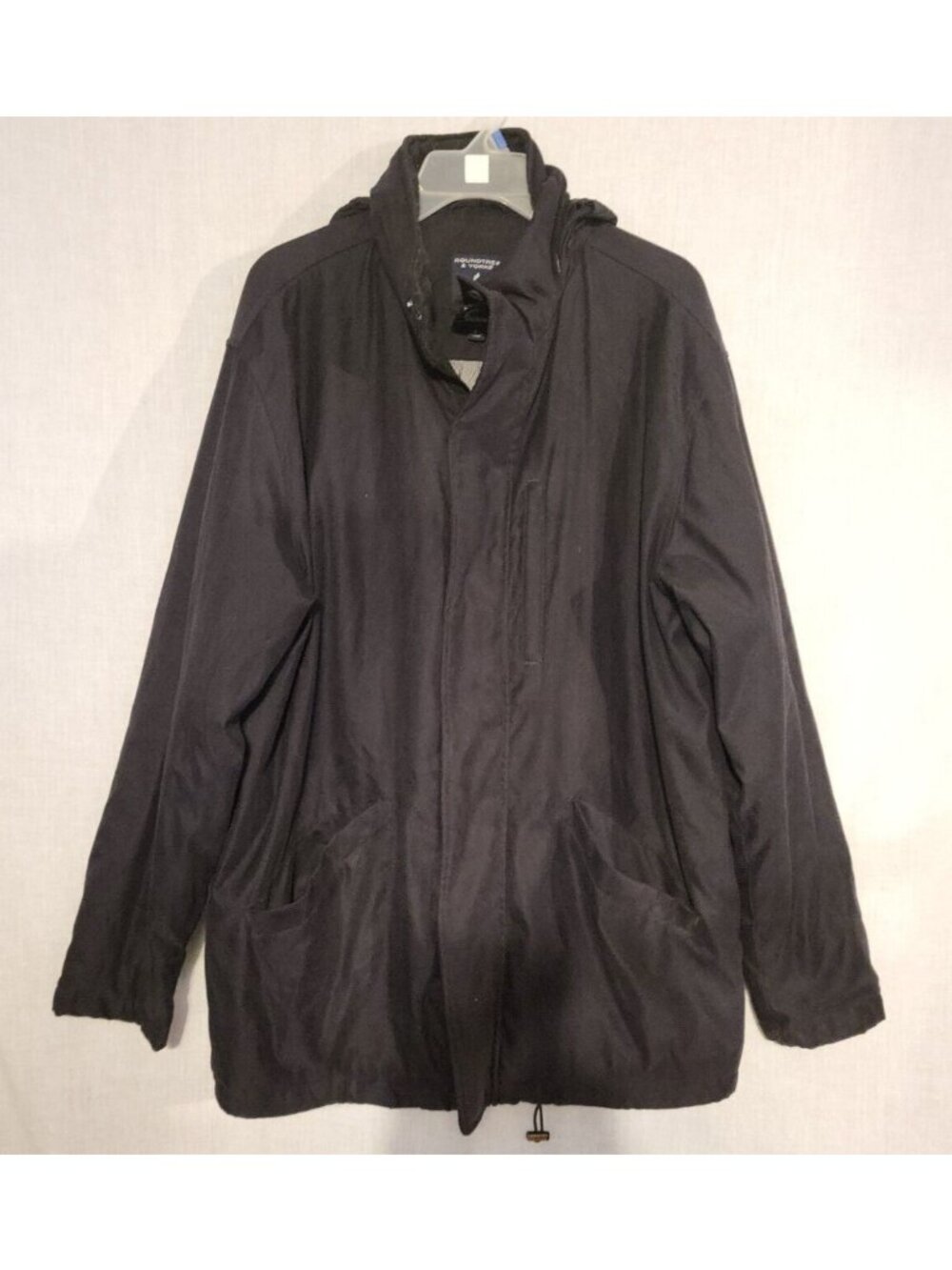 Roundtree & Yorke Jacket Coat Mens L Black Thermolite Winter Hooded Coat Simple